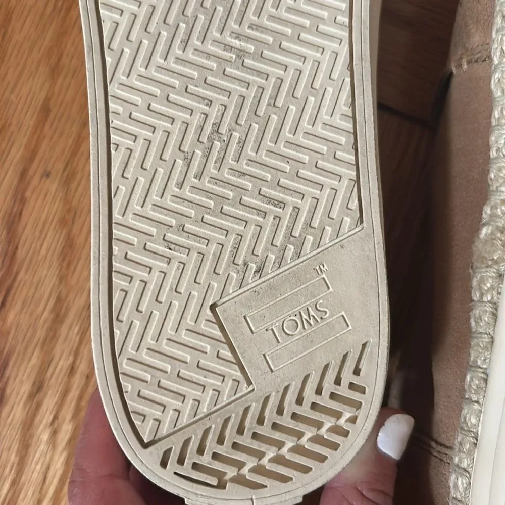 Toms Sunset Toffee Suede Women's Tan Slip-On Espadrille Sneakers Size 11